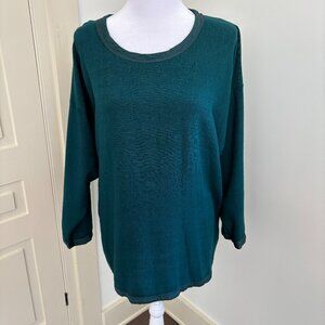 Emerald Green Linen Weave Rayon Tunic
